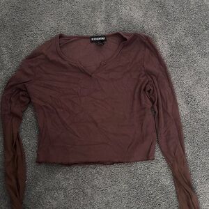 Essentials Chocolate Long Sleeve Women's Tee